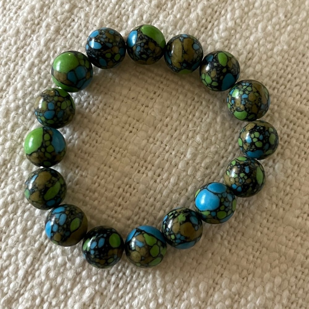 Simulated Copper Turquoise beaded bracelet